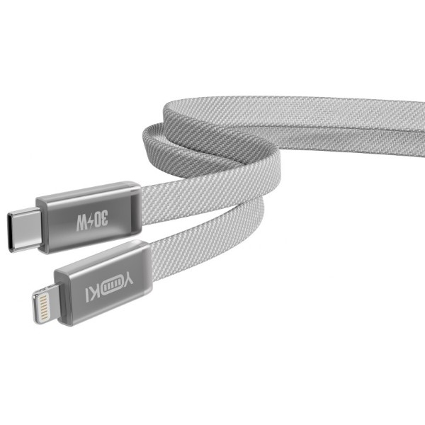 Фото - Кабель YOKI Type-C to iP 30W 1.2m Gray (AI65 AIR)